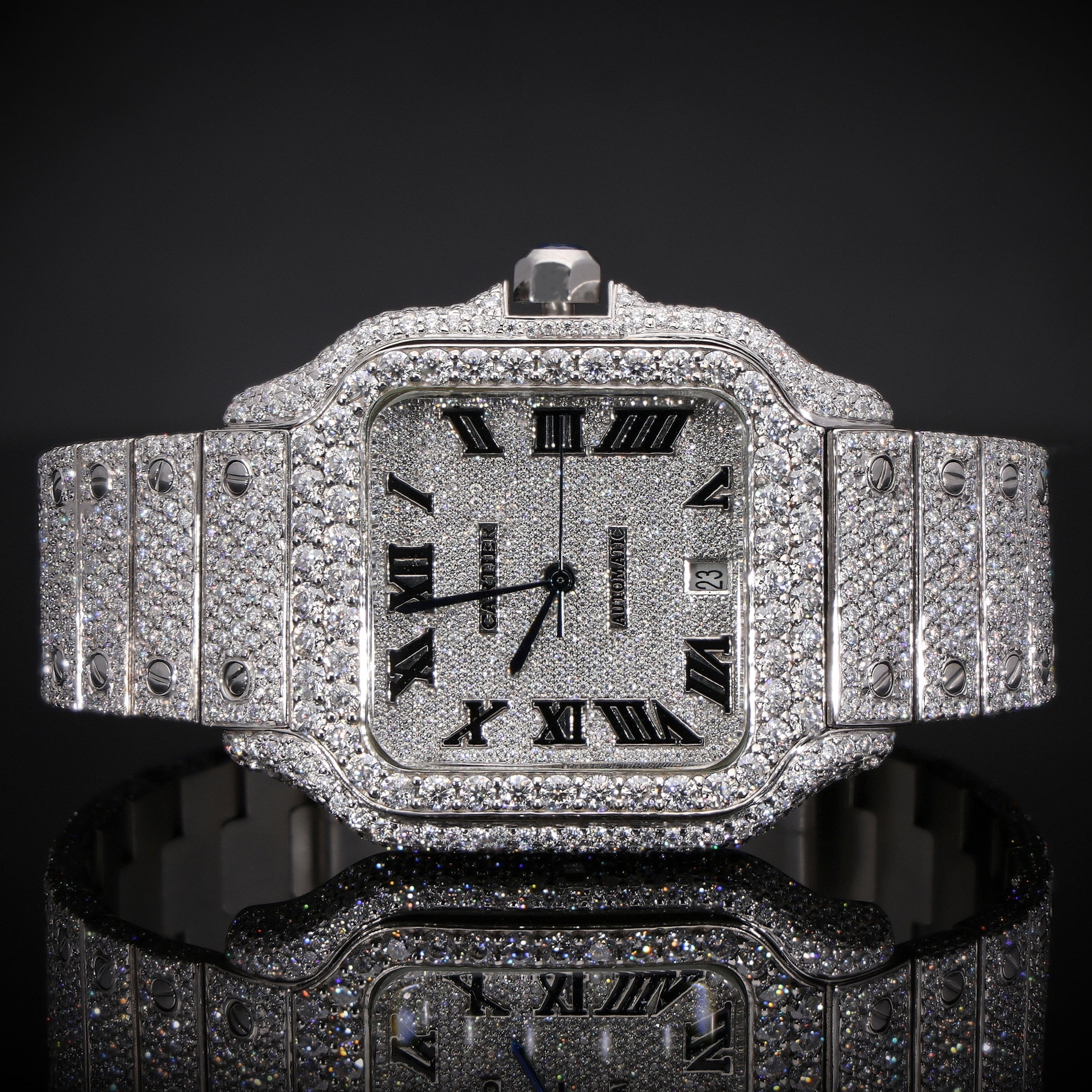 Cartier Santos Moissanite Deluxe Watch: A Blend of Sophistication and Brilliance