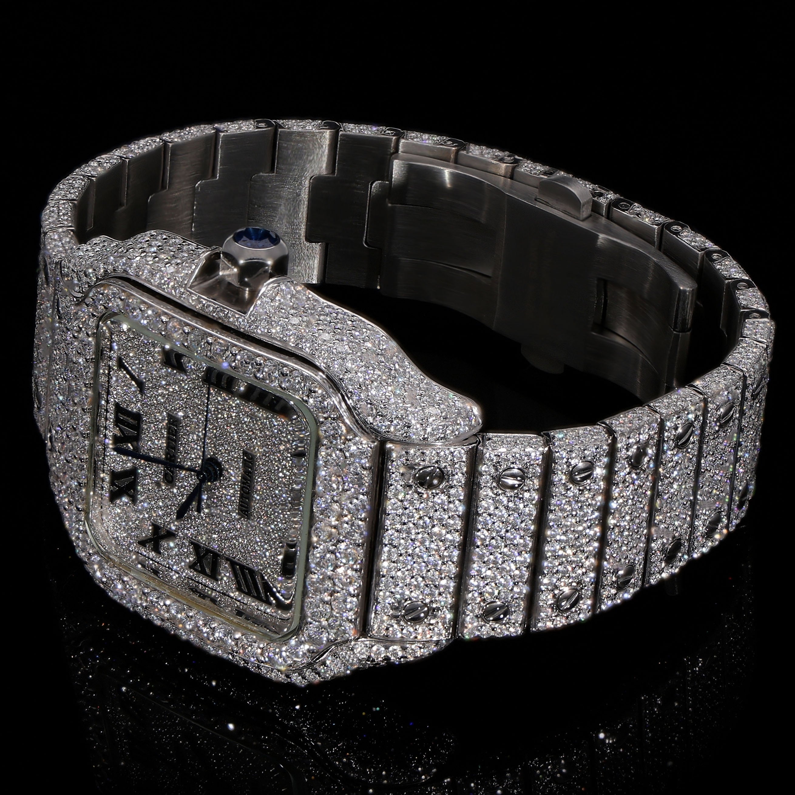 Cartier Santos Moissanite Deluxe Watch: A Blend of Sophistication and Brilliance